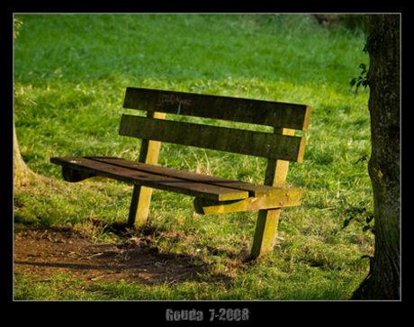 Gouda bankje in het park