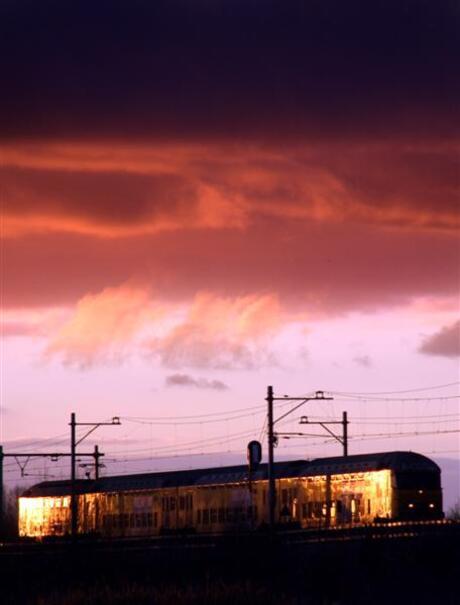 Trein in de zon