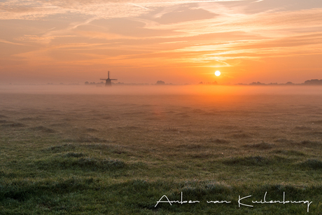 Vroege morgen bij de molen