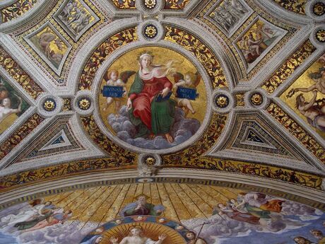 detail plafondschildering van Raphael