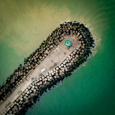 De groene haventoren van Scheveningen