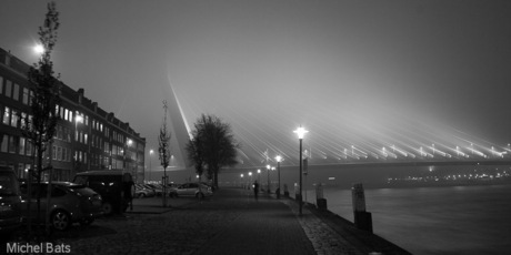 Erasmusbrug in de mist.