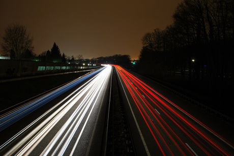 Snelheidskleuren op de snelweg.