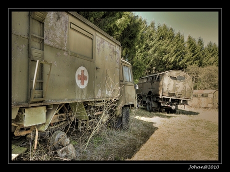 Red cross army truck