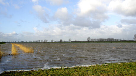 Hoogwater Op de Bergsche Maas bij Dussen