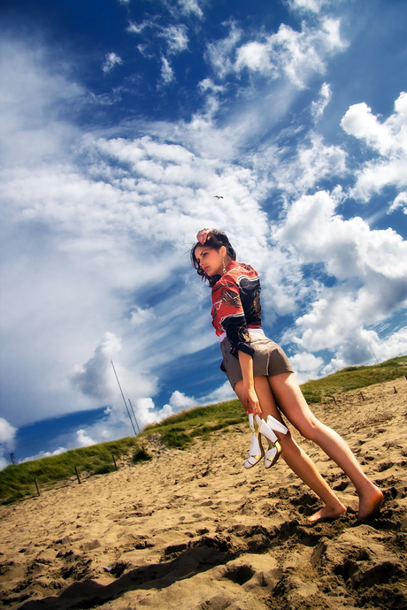 Talitha on the beach