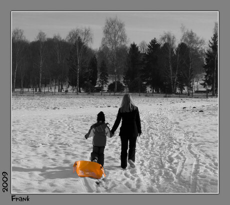 Glijden in de sneeuw.....