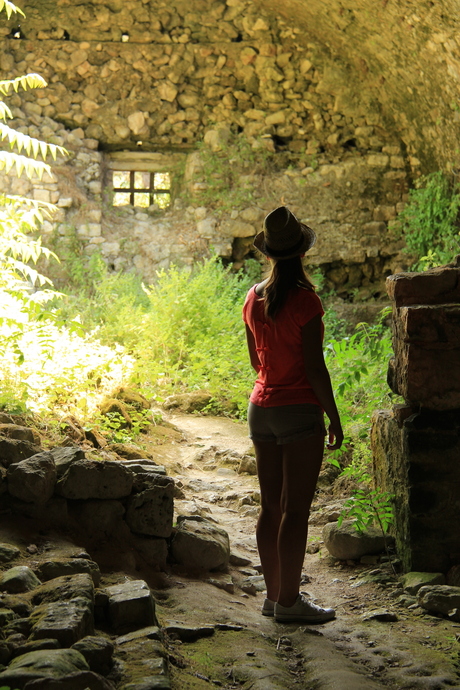 Girl at the ruin