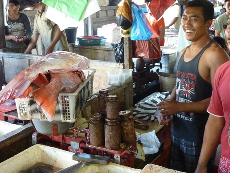 De vismarkt in Bali