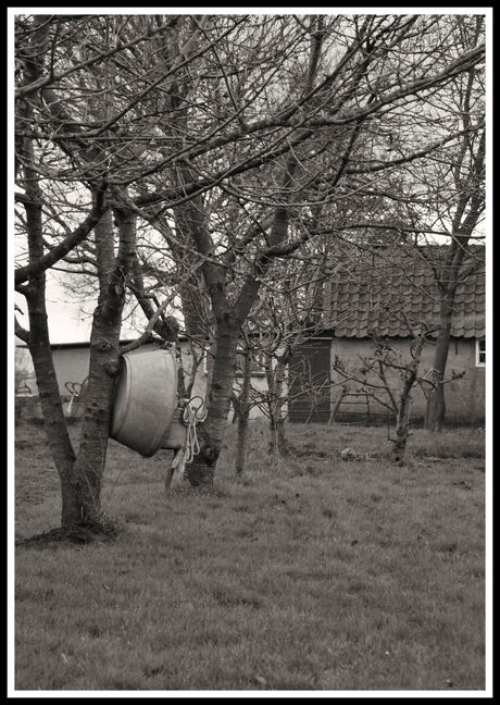 Boerderij in zwart/wit