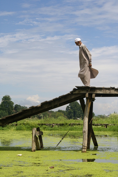 Man walking in Srinagar