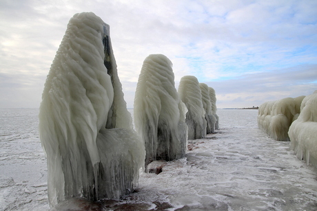 Afsluitdijk ijssculptuur