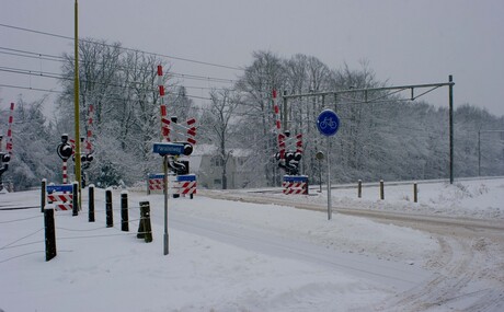 winter langs het spoor