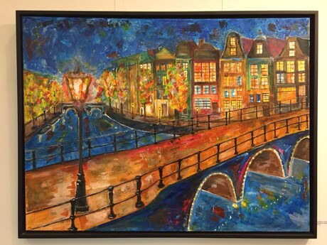 eigen schilderij op expositie in het gemeentehuis van nieuwegein