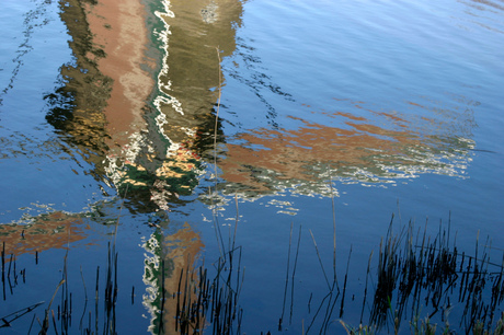 Kinderdijk in de spiegel