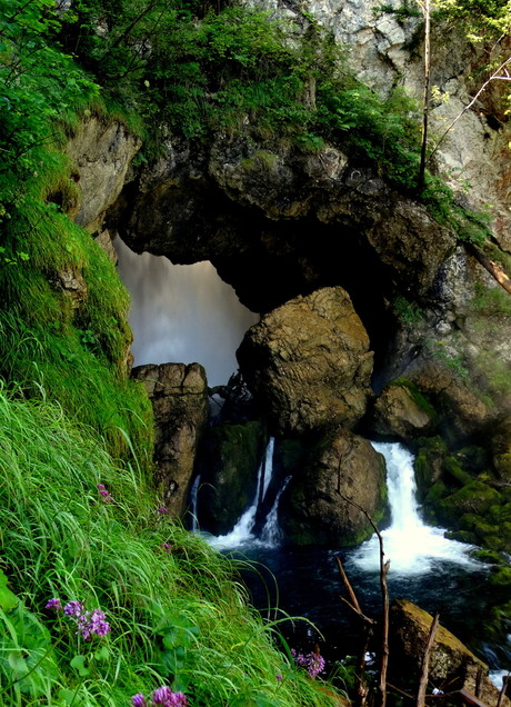 waterfall in cave