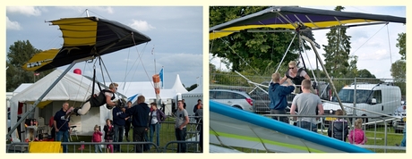 Oefenen voor paragliding.