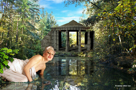 Het prieeltje aan de vijver