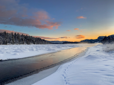 Frozen river Glomma