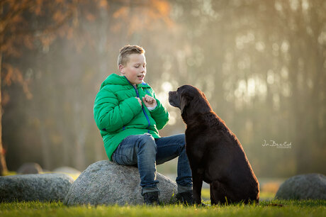 A boy and his dog