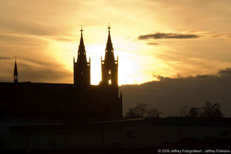 Zonsondergan in Worms (Duitsland)