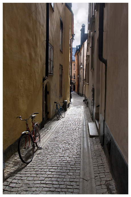 Smalle straatjes in Stockholm