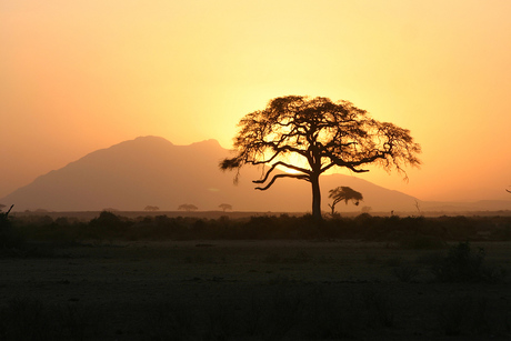 Zonsondergang in Kenia