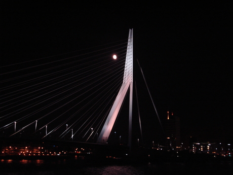 Erasmusbrug bij maanlicht