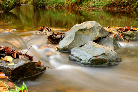 misty water river