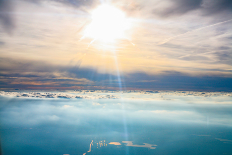 Prachtig uitzicht vanuit een Airbus A320 boven Stockholm