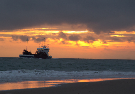 Vissersboot op de Westerschelde