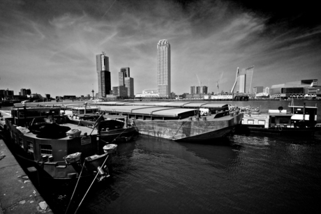 Skyline Rotterdam vanaf Katendrecht