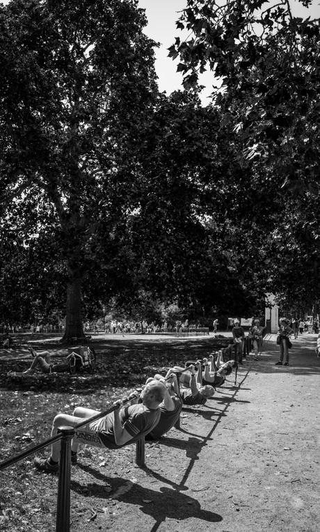 work-out in Hyde Park