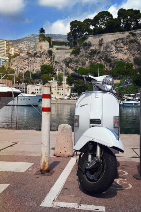 White Vespa in Monaco