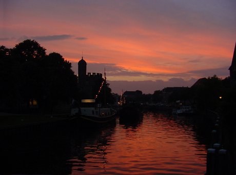 Zonsondergang in Zwolle