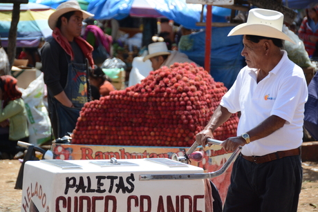 Mannen op lokale markt Mexico