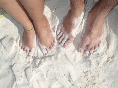 OUR feet in the sand