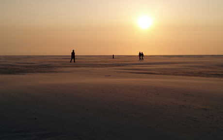 Meeting at sunset beach