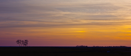 Zonsondergang bij het IJsselmeer