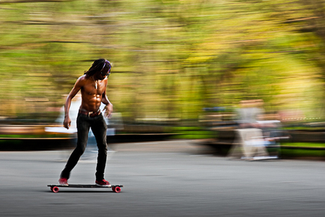 Skateboarding in Central Parc