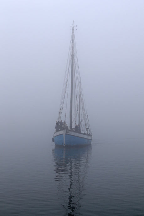 Boot in de mist