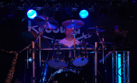 Drummer in blue