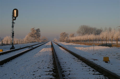 Spoorweg bij station Hemmen/Dodewaard