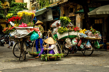 Straatleven in Hanoi, Vietnam