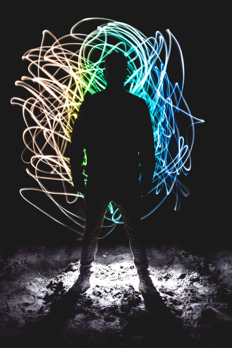 Silhouet lightpainting