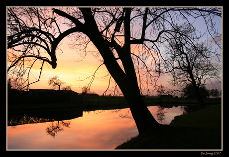 sillouet en reflectie