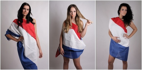 Beautiful girls in a dutch flag dress!