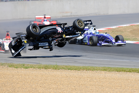 Robert Doornbos vliegt over Zolder(BE)