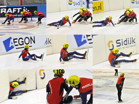 NK Shorttrack 2010 compilatie val heren finale 1000m