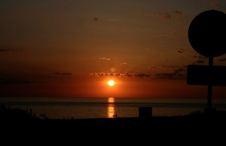 zonsondergang Henne Strand, Denemarken